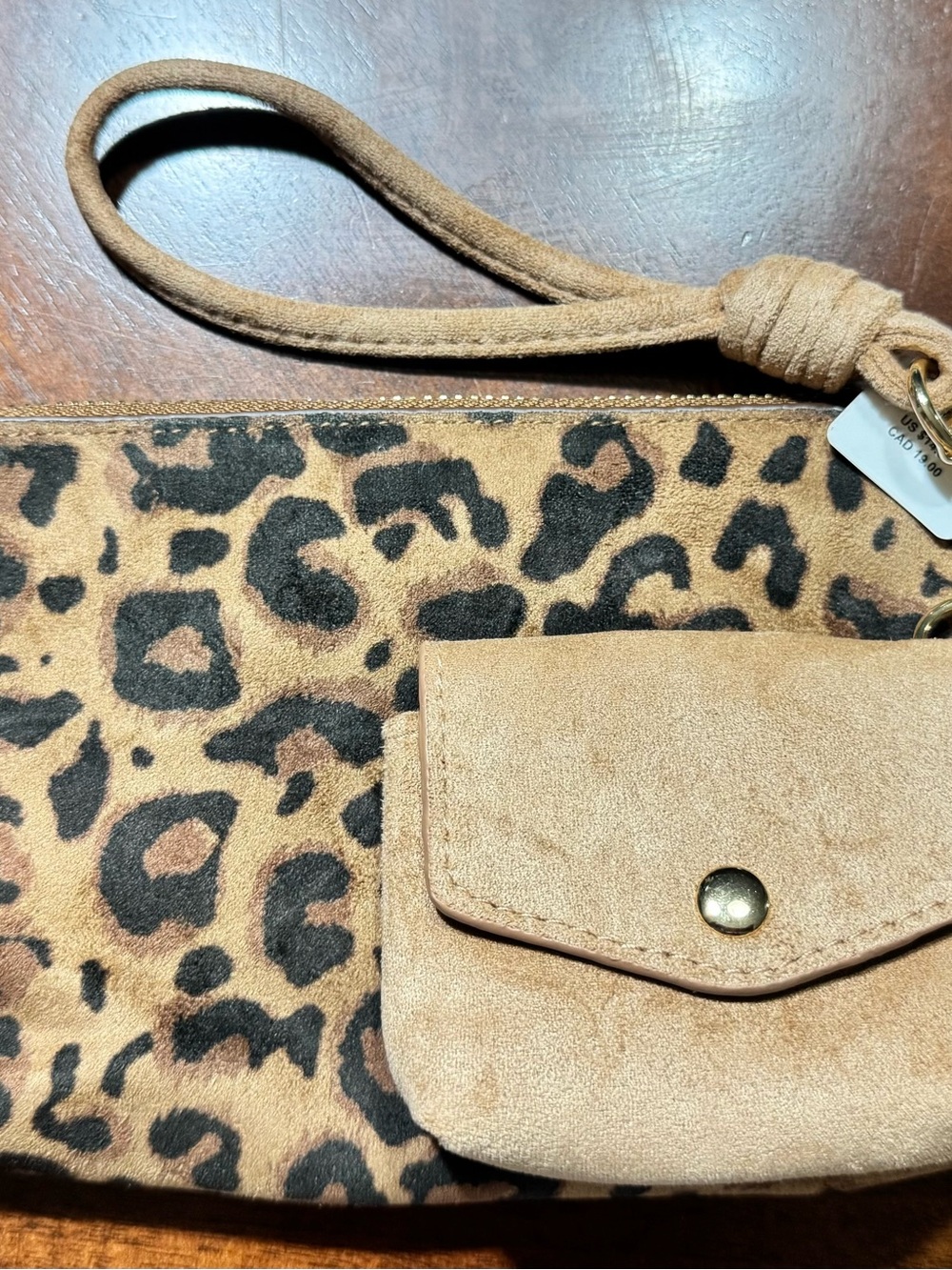 Claire's Leopard Print Suede Wristlet Clutch